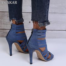 Load image into Gallery viewer, Sexy Ladies Peep Toe Shoes High Heels Women Sandals Zipper High