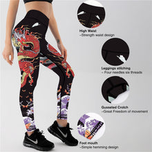 Load image into Gallery viewer, Sexy Leggings Women Dragon Printed High Waist Sporting Fitness