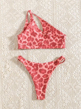Load image into Gallery viewer, Sexy Leopard Bikinis Women's Swimsuits Cut Out Swimwear One Shoulder - Sophornlilly