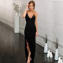Load image into Gallery viewer, Sexy Long Dress Summer V neck Halter Robe Club Elegant - Sophornlilly