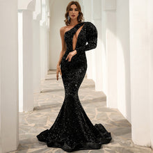 Load image into Gallery viewer, Sexy Long Sleeves Muslim Mermaid Evening Dresses Deep V Neck One