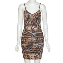 Load image into Gallery viewer, Sexy Low Cut V Neck Printed Graphic Dress Women Summer Casual Club - Sophornlilly