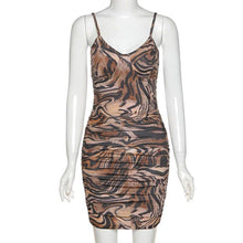 Load image into Gallery viewer, Sexy Low Cut V Neck Printed Graphic Dress Women Summer Casual Club - Sophornlilly