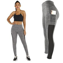 Load image into Gallery viewer, Sexy Mesh Woman fitness leggings Side pockets Splice push up leggings