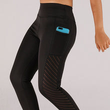 Load image into Gallery viewer, Sexy Mesh Woman fitness leggings Side pockets Splice push up leggings