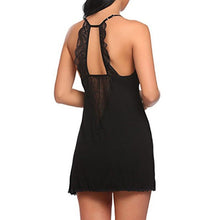 Load image into Gallery viewer, Sexy Night Dress for Women Deep V Lace Sleepwear Lingerie Backless