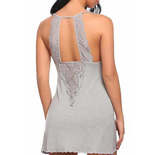 Load image into Gallery viewer, Sexy Night Dress for Women Deep V Lace Sleepwear Lingerie Backless
