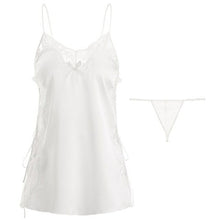 Load image into Gallery viewer, Sexy Nightdress Deep V Lace Sleepwear Women Lingerie Silk Satin