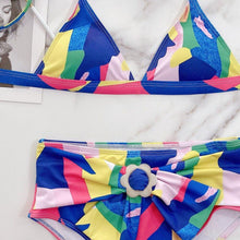 Load image into Gallery viewer, Sexy Print Belt Female Swimsuit High Waist Bikini Women Swimwear Push - Sophornlilly