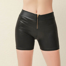 Load image into Gallery viewer, Sexy Pu Leather Shorts Women Zipper Red Black High Waist Shorts Sexy