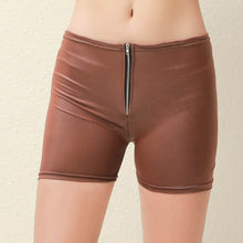 Load image into Gallery viewer, Sexy Pu Leather Shorts Women Zipper Red Black High Waist Shorts Sexy