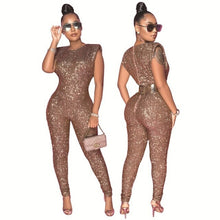 Load image into Gallery viewer, Sexy Sequins Sleeveless O Neck Bodycon Jumpsuit Women Night Party