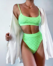 Load image into Gallery viewer, Sexy Shiny High Waist Bikinis Swimwear Push Up Women's Swimsuits High - Sophornlilly