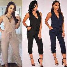 Load image into Gallery viewer, Sexy Sleeveless Jumpsuit Women Long Romper Summer Fashion Black - Sophornlilly