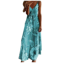 Load image into Gallery viewer, Sexy Sling V Neck Boho Long Dress Casual Summer Sleeveless Maxi Beach
