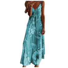 Load image into Gallery viewer, Sexy Sling V Neck Boho Long Dress Casual Summer Sleeveless Maxi Beach