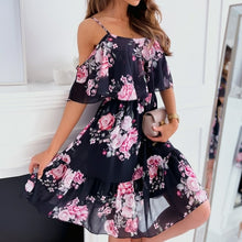 Load image into Gallery viewer, Sexy Spaghetti Strap Floral Print Dress