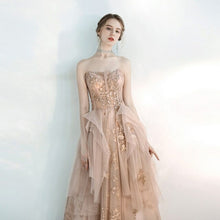 Load image into Gallery viewer, Sexy Strapless Evening Party Dress Noble Bling Celebrity Banquet Dress