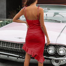 Load image into Gallery viewer, Sexy Streetwear Vestidos De Fiesta Red Dress Bandage Ruffle - Sophornlilly