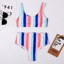 Load image into Gallery viewer, Sexy Striped High Waist Bikini New Swimsuit Women Swimwear Female - Sophornlilly