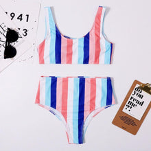 Load image into Gallery viewer, Sexy Striped High Waist Bikini New Swimsuit Women Swimwear Female - Sophornlilly