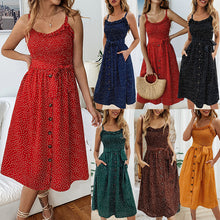 Load image into Gallery viewer, Sexy Summer Sleeveless Slip Dress Women Strapless Bow Button Loose