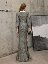 Load image into Gallery viewer, Sexy V Neck Mermaid Evening Dress Long Formal Prom Party Gown Full