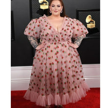 Load image into Gallery viewer, Sexy V-neck Dress Long Sleeve Strawberry Sequin