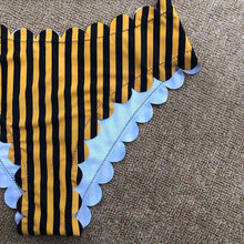 Load image into Gallery viewer, Sexy Wave Halter Black Yellow Striped Bikini Women Swimwear Female - Sophornlilly