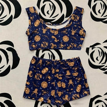 Load image into Gallery viewer, Sexy Women 2 Piece Pajama Set Crop Top Shorts Sleepwear Sexy