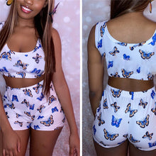 Load image into Gallery viewer, Sexy Women 2 Piece Pajama Set Crop Top Shorts Sleepwear Sexy