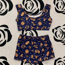 Load image into Gallery viewer, Sexy Women 2 Piece Pajama Set Crop Top Shorts Sleepwear Sexy