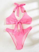 Load image into Gallery viewer, Sexy Women Bikini Swimsuit Pink Push Up Swimwear Halter Bandage - Sophornlilly