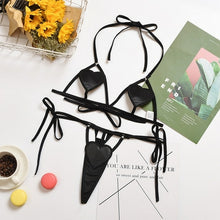 Load image into Gallery viewer, Sexy Women Bra Set Push Up Halter Bandage Unpadded Heart Bra Erotic