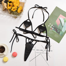 Load image into Gallery viewer, Sexy Women Bra Set Push Up Halter Bandage Unpadded Heart Bra Erotic