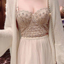 Load image into Gallery viewer, Sexy Women Embroidery Lace Bustier Crop Top Sequins Rhinestone Push Up