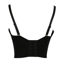 Load image into Gallery viewer, Sexy Women Embroidery Lace Bustier Crop Top Sequins Rhinestone Push Up