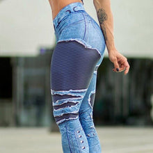 Load image into Gallery viewer, Sexy Women Leggings denim print Jeans High Waist Elastic Pants Fitness