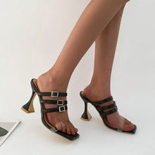 Load image into Gallery viewer, Sexy Women Pumps  Buckles Pumps Peep Toe Super High Heels Rome Style