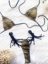 Load image into Gallery viewer, Sexy Wrap Around Gold Print Bikini Women Swimwear Female Swimsuit - Sophornlilly