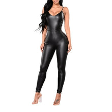 Load image into Gallery viewer, Sexy wetlook Faux Leather Catsuit PVC Latex Bodysuit Back Zipper Open