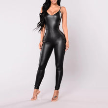 Load image into Gallery viewer, Sexy wetlook Faux Leather Catsuit PVC Latex Bodysuit Back Zipper Open