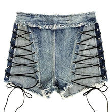 Load image into Gallery viewer, Sexy women&#39;s jeans denim shorts hot  low waist sexy ripped flag