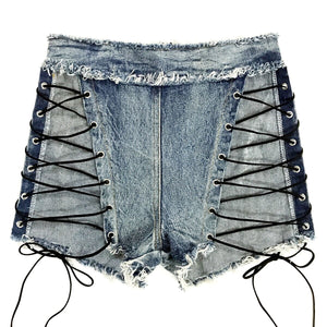 Sexy women's jeans denim shorts hot  low waist sexy ripped flag