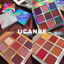Load image into Gallery viewer, Shimmer Matte Eyeshadow Makeup Palette 9 Colors Holographic Nude Glow