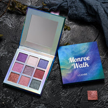 Load image into Gallery viewer, Shimmer Matte Eyeshadow Makeup Palette 9 Colors Holographic Nude Glow