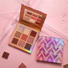 Load image into Gallery viewer, Shimmer Matte Eyeshadow Makeup Palette 9 Colors Holographic Nude Glow