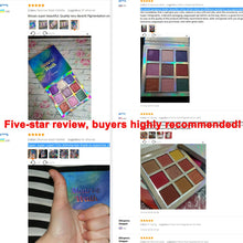 Load image into Gallery viewer, Shimmer Matte Eyeshadow Makeup Palette 9 Colors Holographic Nude Glow