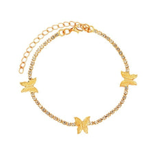Load image into Gallery viewer, Shiny Crystal Butterfly Anklet for Women Gold Silver Color Statement