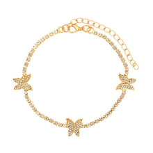 Load image into Gallery viewer, Shiny Crystal Butterfly Anklet for Women Gold Silver Color Statement